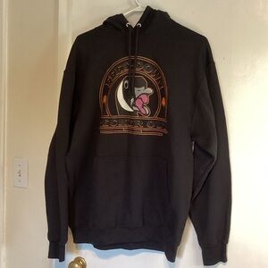 Black Graphic Hoodie Feet Down Pecker Out sz large
